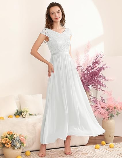 White lace chiffon maxi skirt